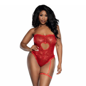Dreamgirl Sequined Teddy Red XL/2XL